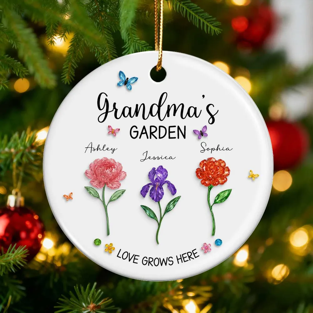 Grandma’s Garden Ceramic Ornament — Love Grows Here, a Beautiful Gift Full of Blooming Memories - Image 6