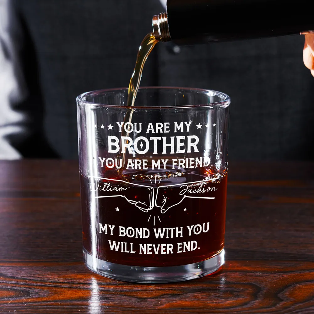 You Are My Brother Whiskey Glass – A Heartfelt Gift to Celebrate Unbreakable Bond and Lifelong Friendship - Image 3
