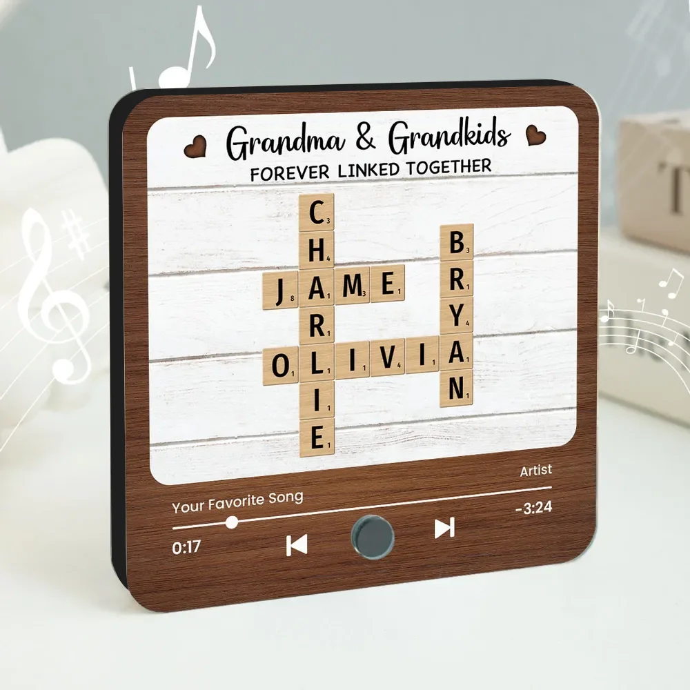Acrylic Music Magnet for Grandma & Grandkids, Rustic Tile Design, Fridge Decor Keepsake, Creative Gift - Image 6