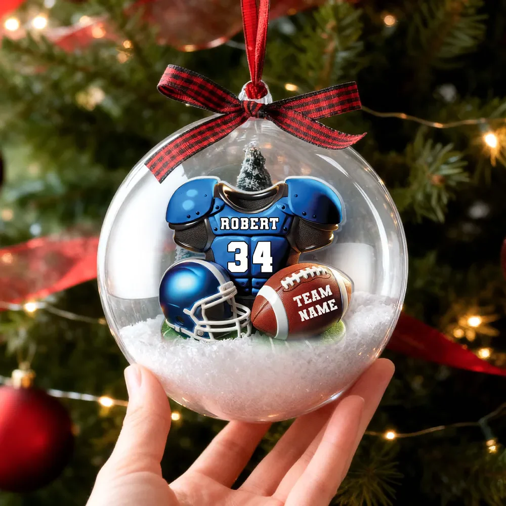 Acrylic Snow Globe Ornament with 3D Christmas Tree Inside, Clear Holiday Hanging Decor, Creative Gift for Him, Kids, Friends & Sports Fans - Image 2