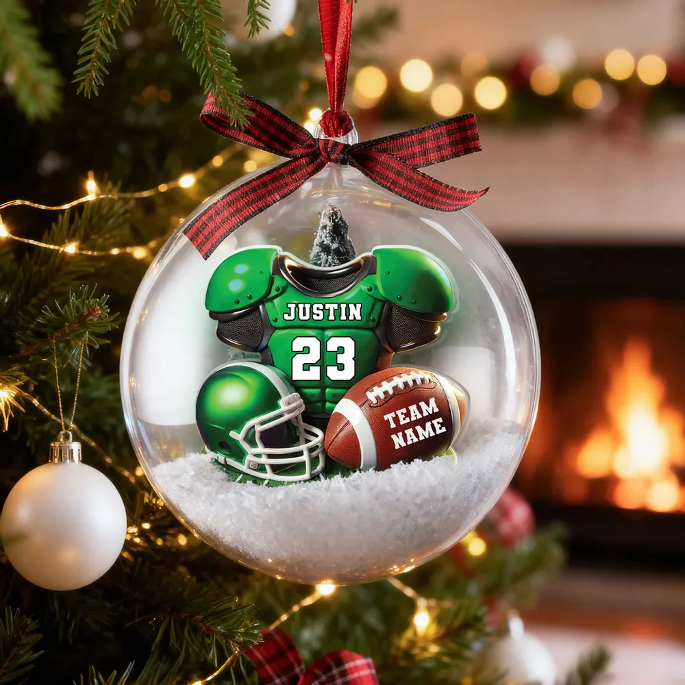 Acrylic Snow Globe Ornament with 3D Christmas Tree Inside, Clear Holiday Hanging Decor, Creative Gift for Him, Kids, Friends & Sports Fans - Image 6