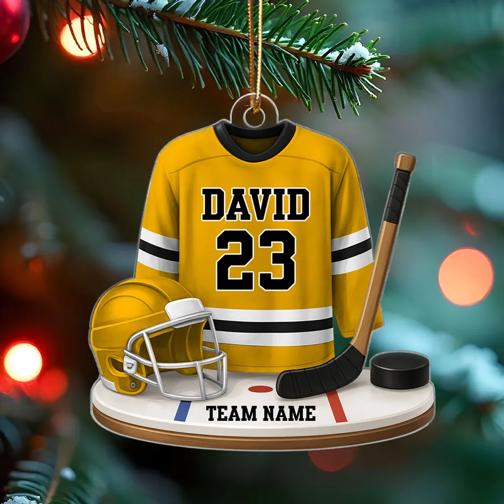 Acrylic Ornament Hockey Jersey, Customizable, Holiday Tree Ready, Team Spirit Keepsake, Unique Gift for Players & Fans - Image 2