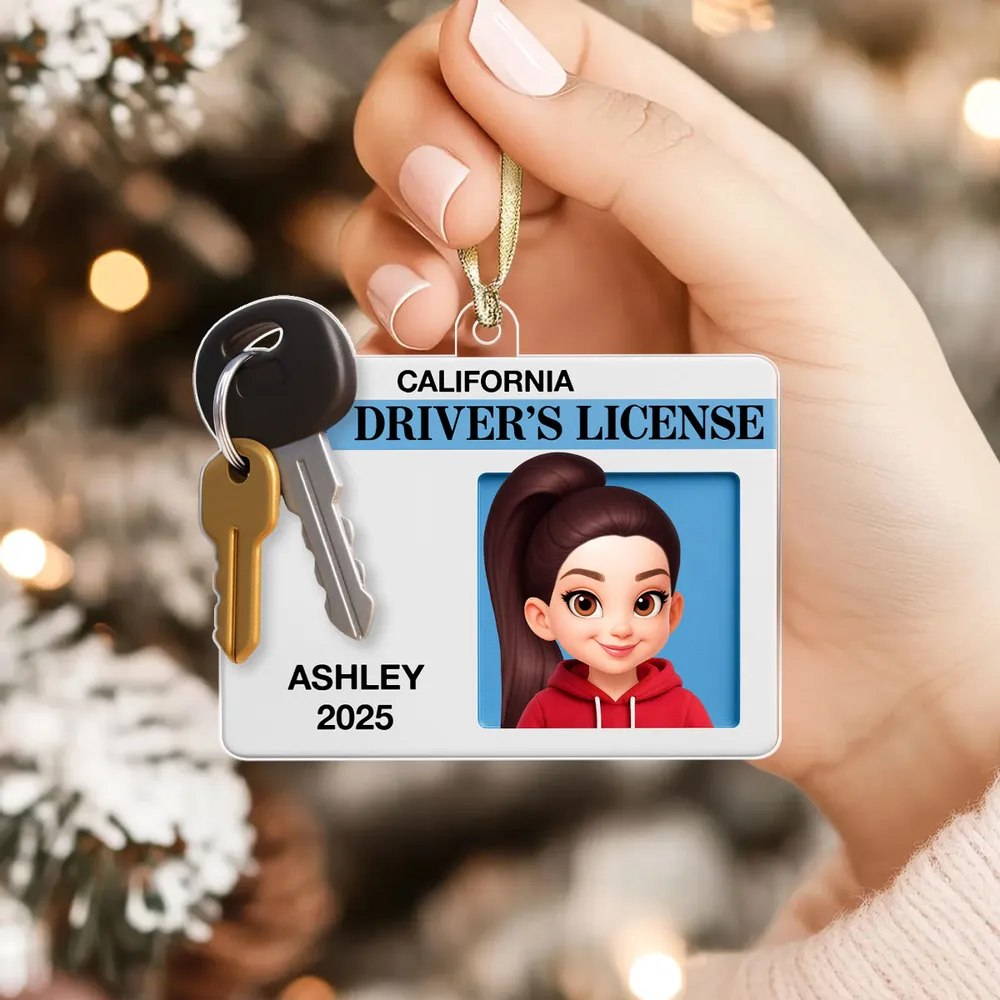 Acrylic Ornament for Car, Driver License Look with cartoon vibe, durable and cute, festive decor and creative gift for teens and friends - Image 3