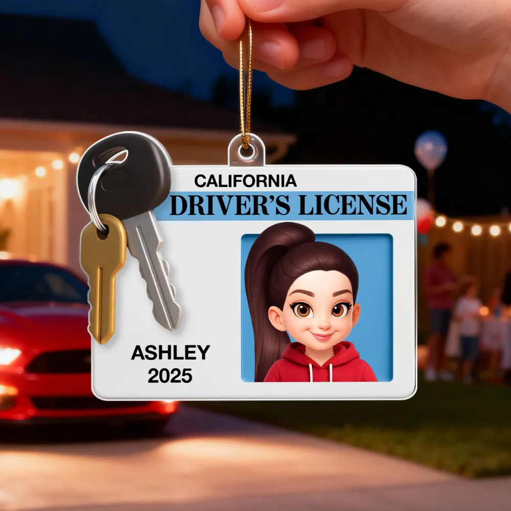 Acrylic Ornament for Car, Driver License Look with cartoon vibe, durable and cute, festive decor and creative gift for teens and friends - Image 9