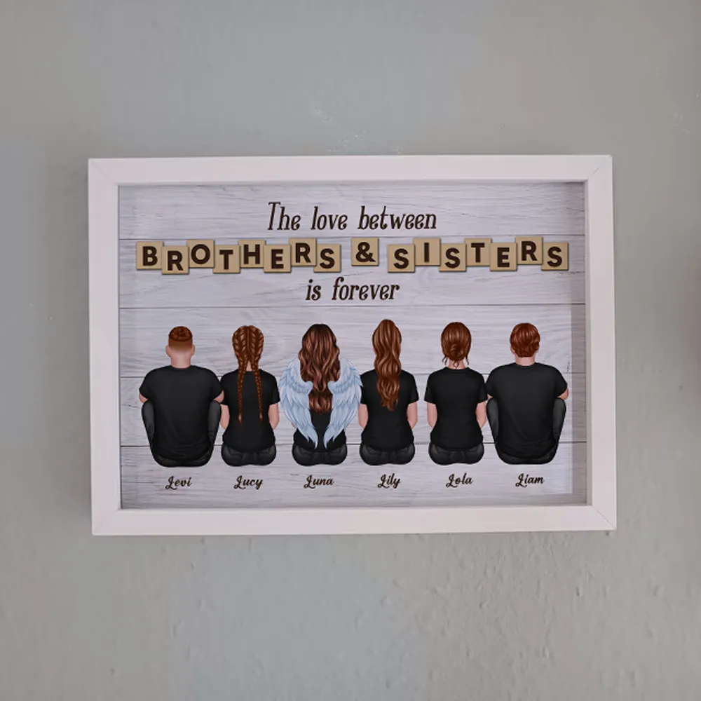 Brothers & Sisters Forever Poster — Personalized Beach Backview Wall Art for Family Love - Image 6