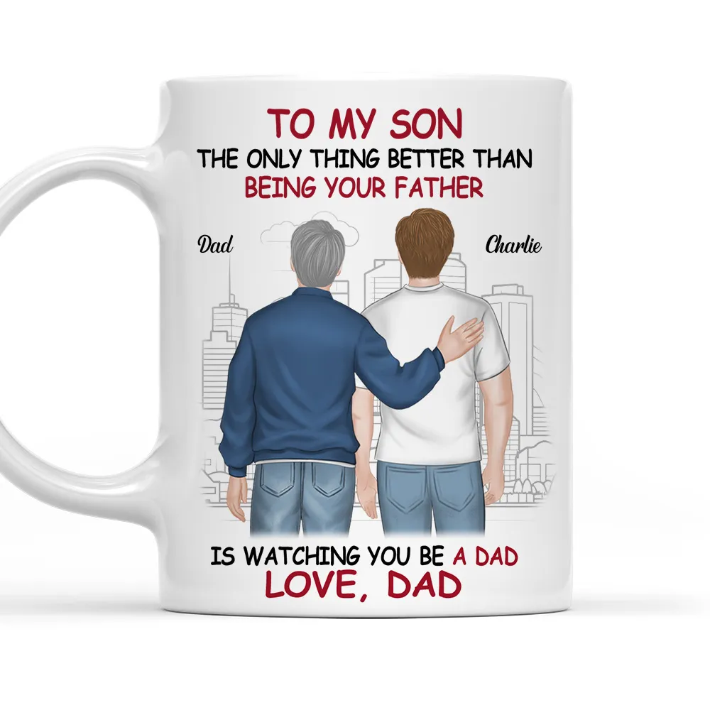 Ceramic Mug for Son from Dad, Warm Family Artwork, Keeps Hot Drinks, Creative Gift for New Dads, Birthdays or Father's Day - Image 2