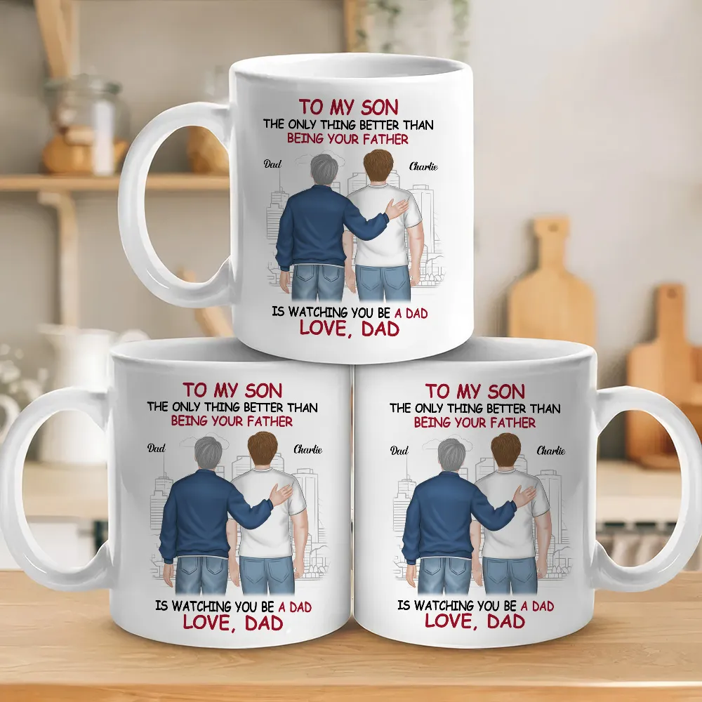 Ceramic Mug for Son from Dad, Warm Family Artwork, Keeps Hot Drinks, Creative Gift for New Dads, Birthdays or Father's Day - Image 4