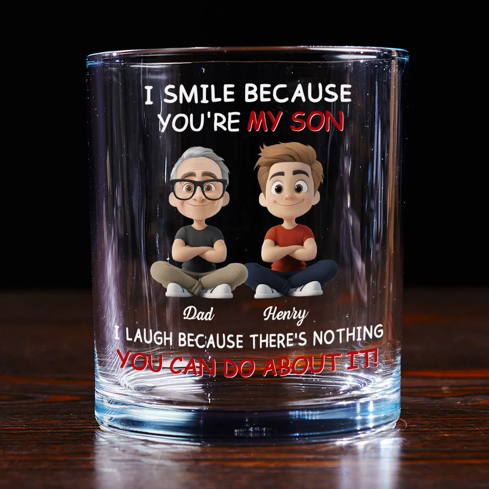 Personalized Dad and Son Whiskey Glass — Clear Print, Perfect Gift for Father’s Day - Image 5