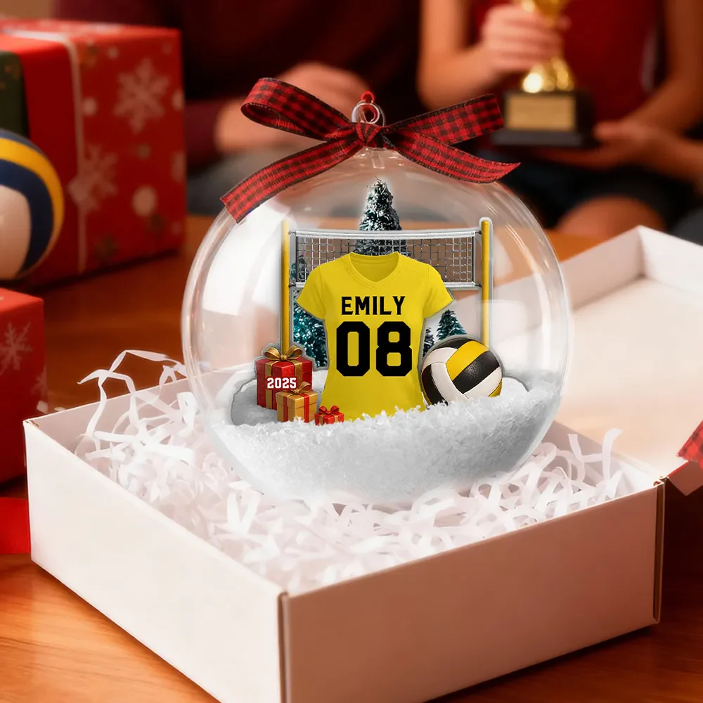 Snow Globe Ornament for Volleyball Players - Custom Jersey Design, Festive Tree Decor, Unique Christmas Gift - Image 5