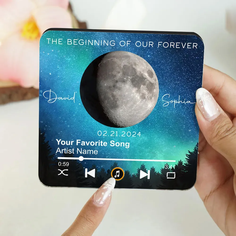 Acrylic Music Magnet, Night Sky & Moon Design, Custom Song Look, Creative Gift for Him or Her, Romantic Keepsake - Image 5
