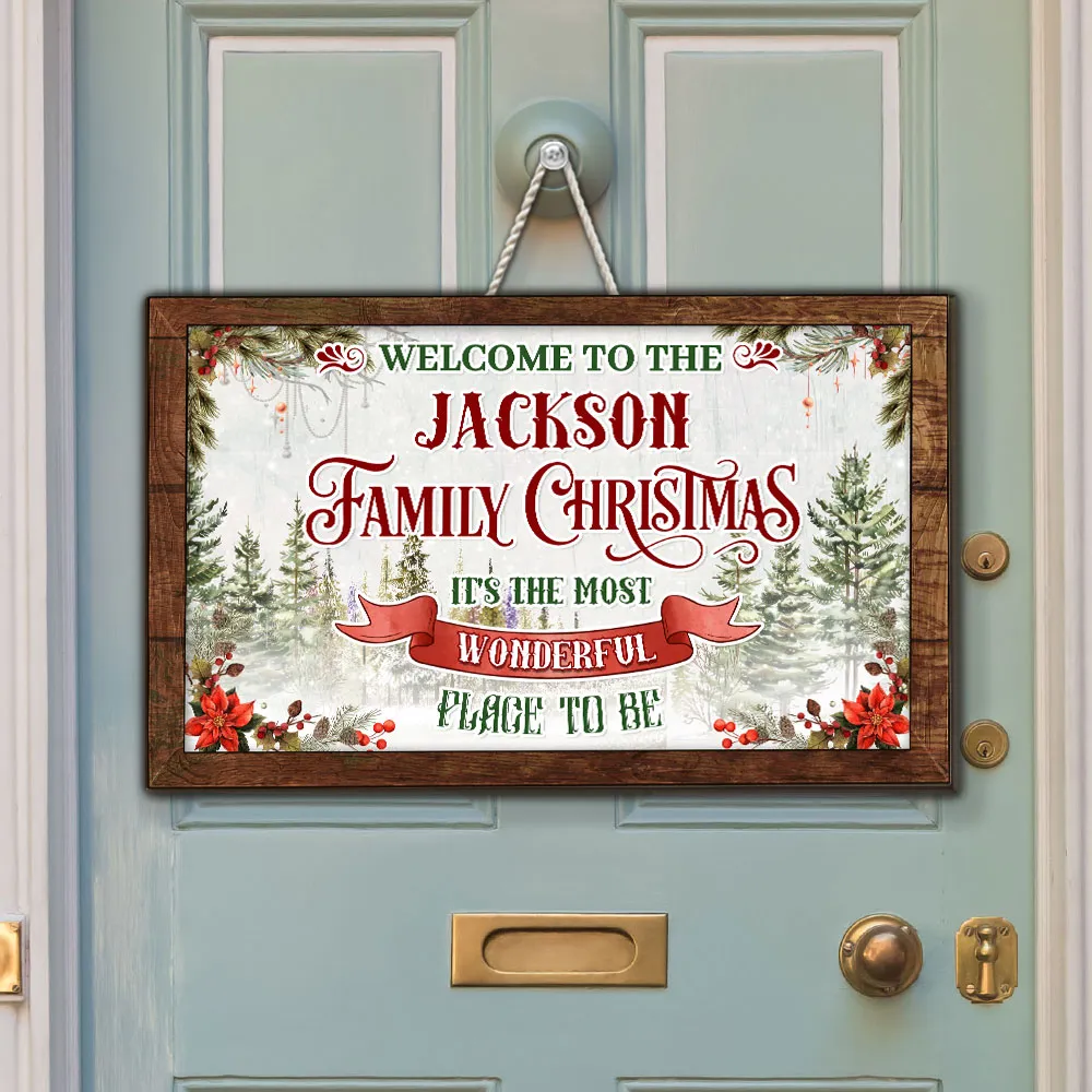 Wooden Sign Rustic Christmas Decor with Evergreen Art, Ready to Hang, A Creative Gift for Parents, Couples & Friends - Image 3