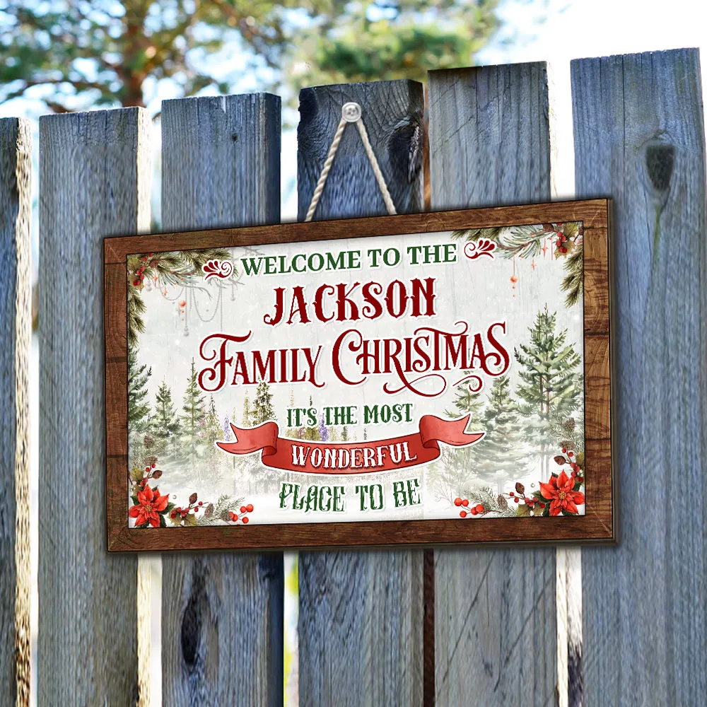 Wooden Sign Rustic Christmas Decor with Evergreen Art, Ready to Hang, A Creative Gift for Parents, Couples & Friends - Image 4