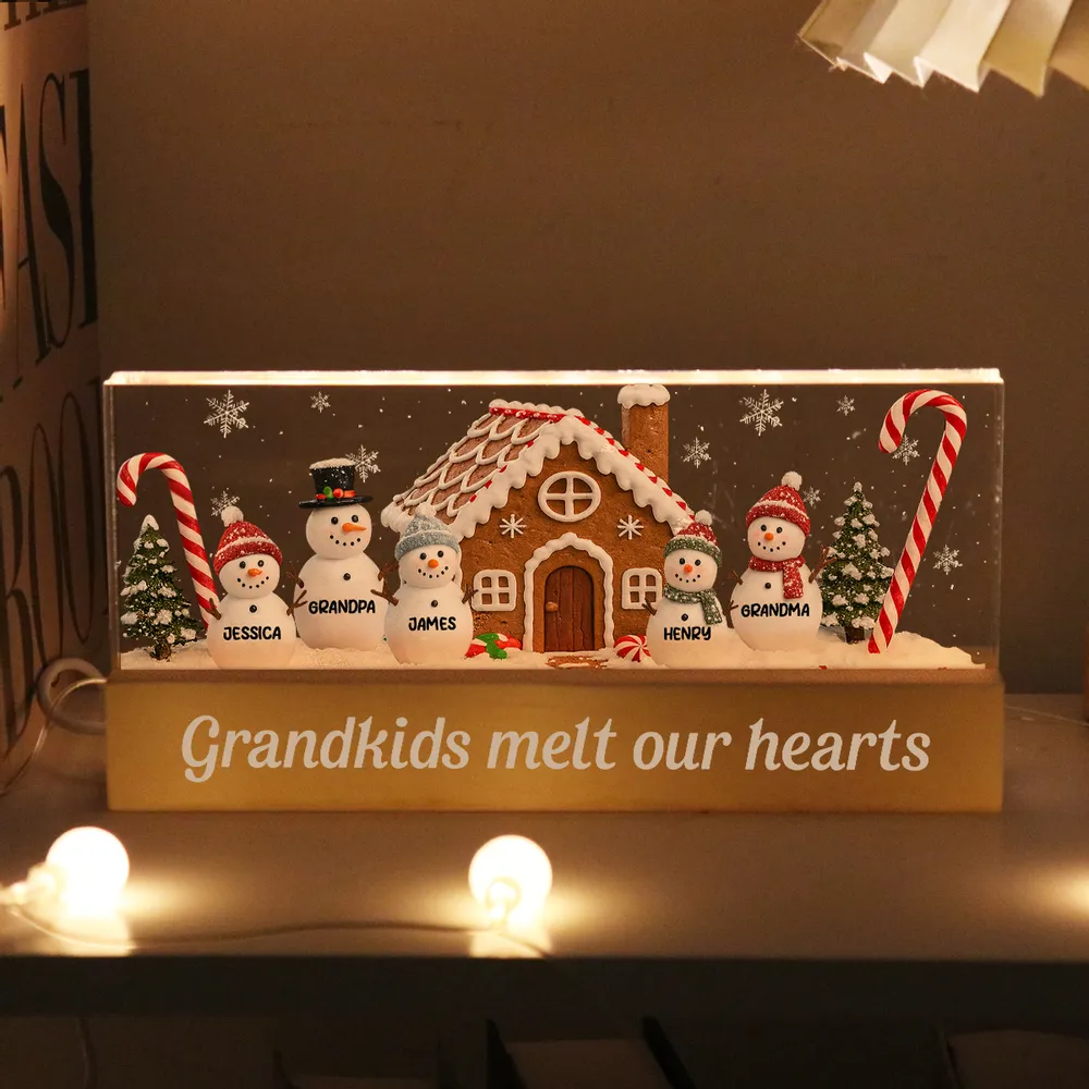 Block LED Light Plaque with Festive Snowy Village, customizable keepsake for family, creative holiday gift - Image 7