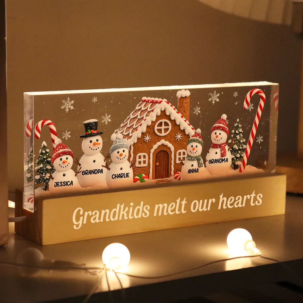 Block LED Light Plaque with Festive Snowy Village, customizable keepsake for family, creative holiday gift - Image 8