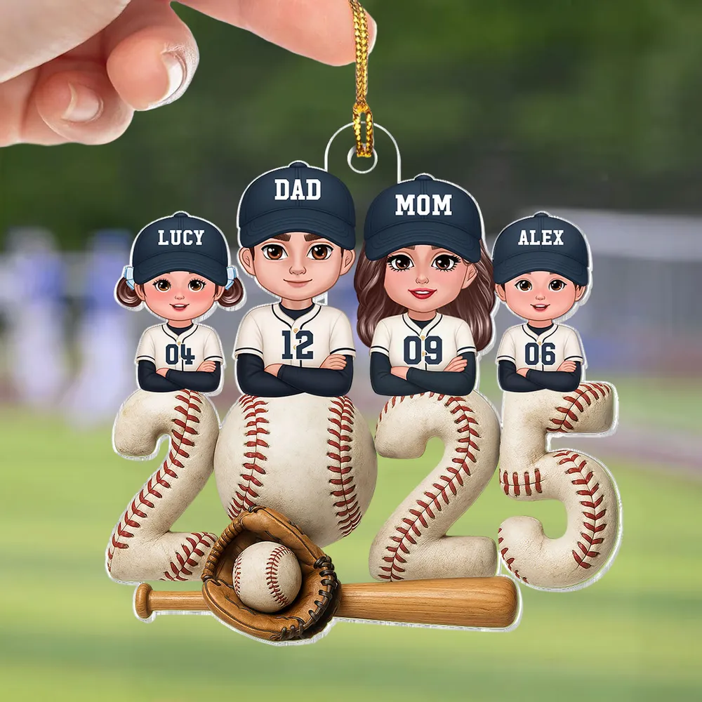 Personalized Baseball Family Acrylic Ornament for Christmas Tree, Heartwarming Decor, Unique Gift for Parents and Kids - Image 5