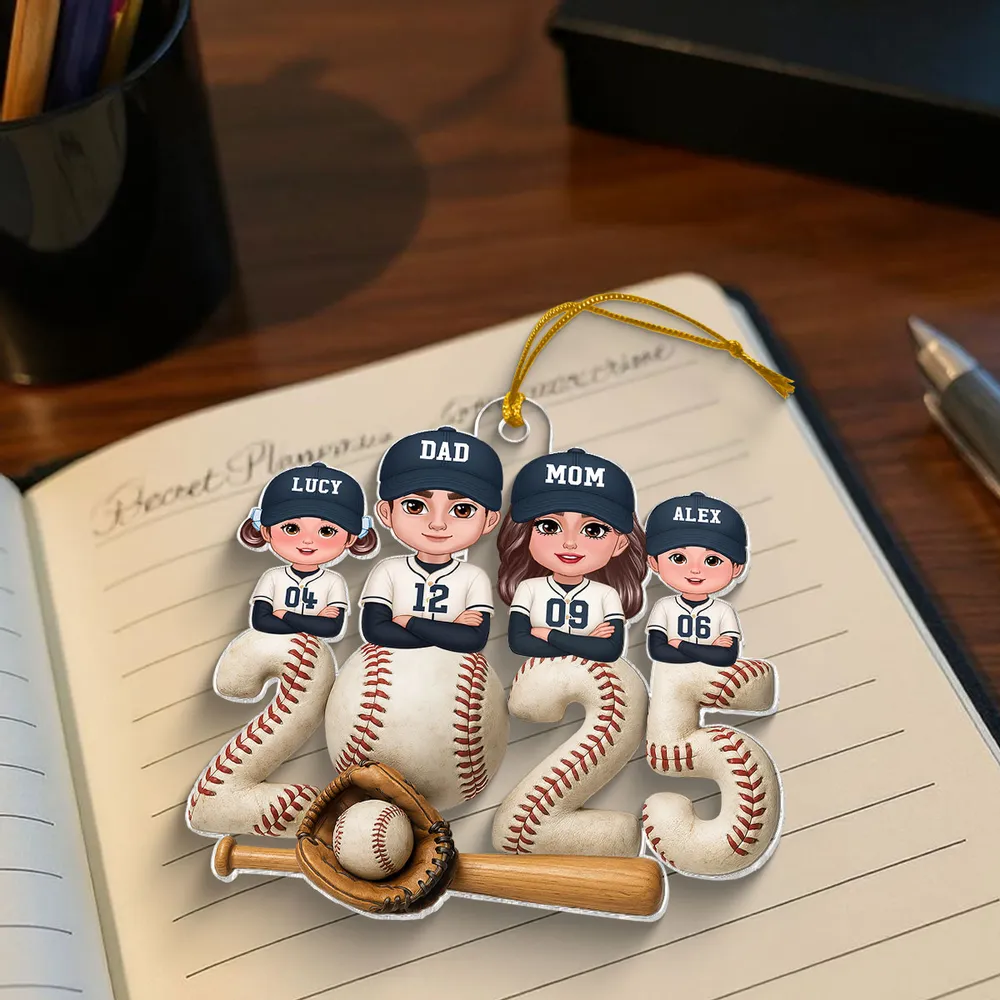 Personalized Baseball Family Acrylic Ornament for Christmas Tree, Heartwarming Decor, Unique Gift for Parents and Kids - Image 8