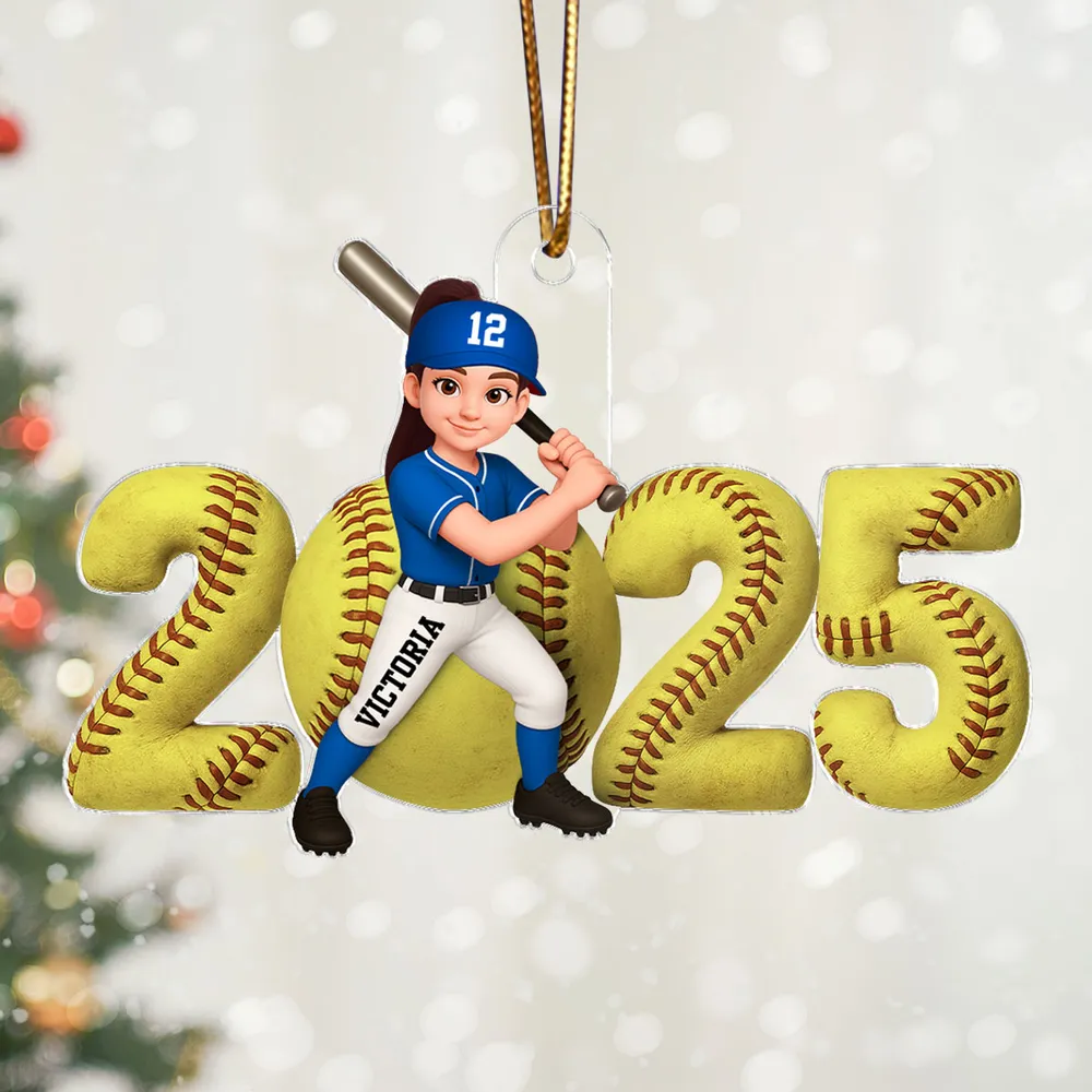 Acrylic Ornament Baseball Player in Batting Pose, Customizable, Easy to Hang Christmas Decor, a Unique Gift for Kids & Teens - Image 5