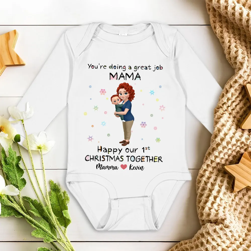 First Christmas Together Baby Onesie – A Loving Gift for Mom and Her Little One - Image 2