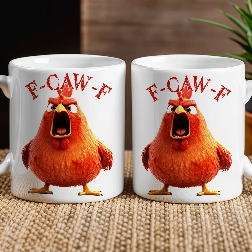 Angry Yelling Chicken Cartoon Classic T-Shirt, Funny Office Humor Gift for Coworkers, Dad, Friends - Image 4