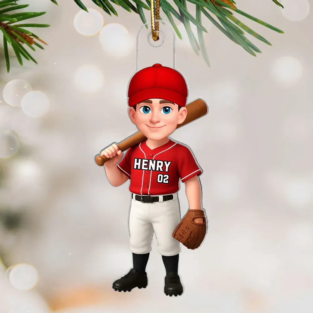 Acrylic Ornament Baseball Player - Customizable Cartoon Holding Bat - Team Spirit Keepsake - Unique Gift for Kids & Coach - Image 5
