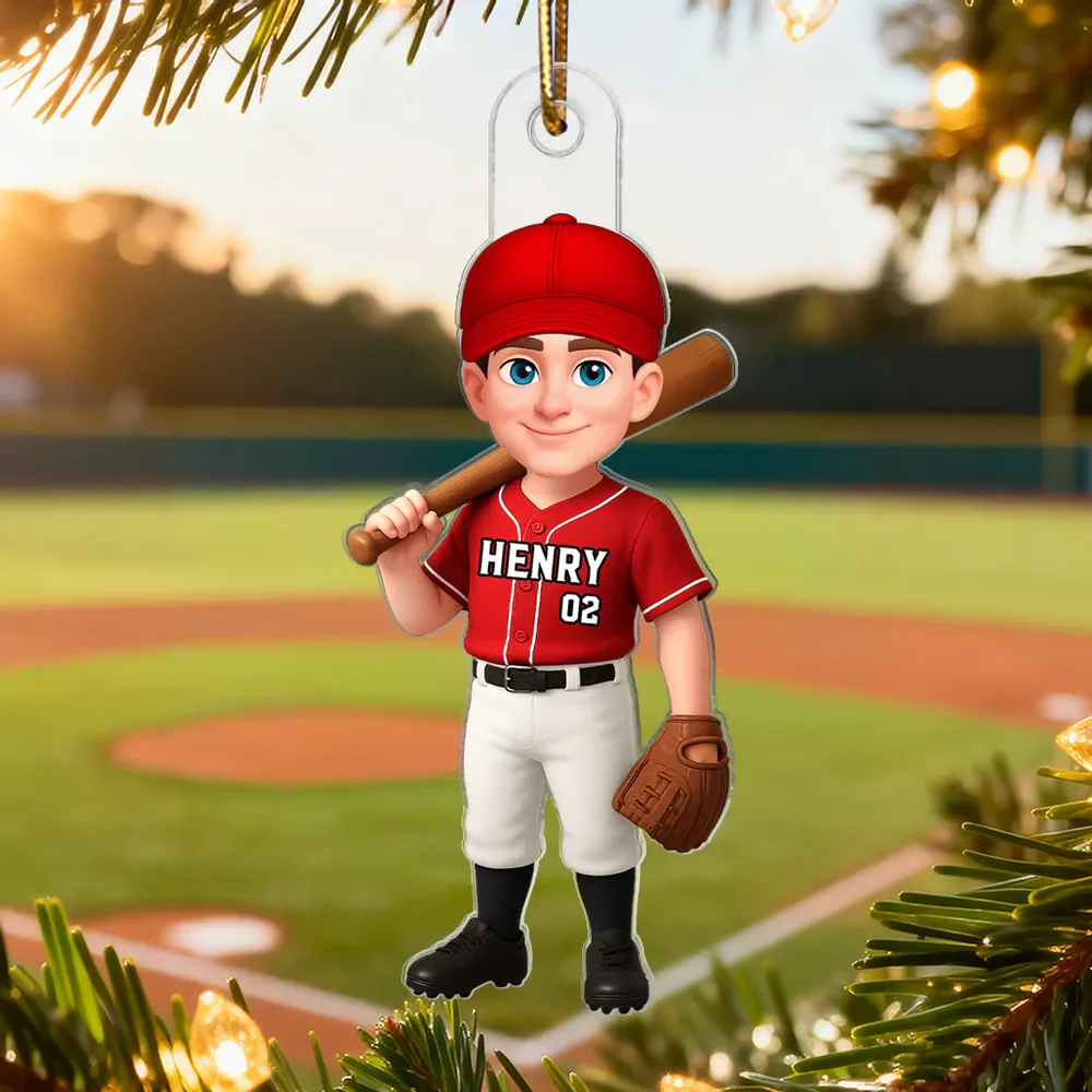 Acrylic Ornament Baseball Player - Customizable Cartoon Holding Bat - Team Spirit Keepsake - Unique Gift for Kids & Coach - Image 6