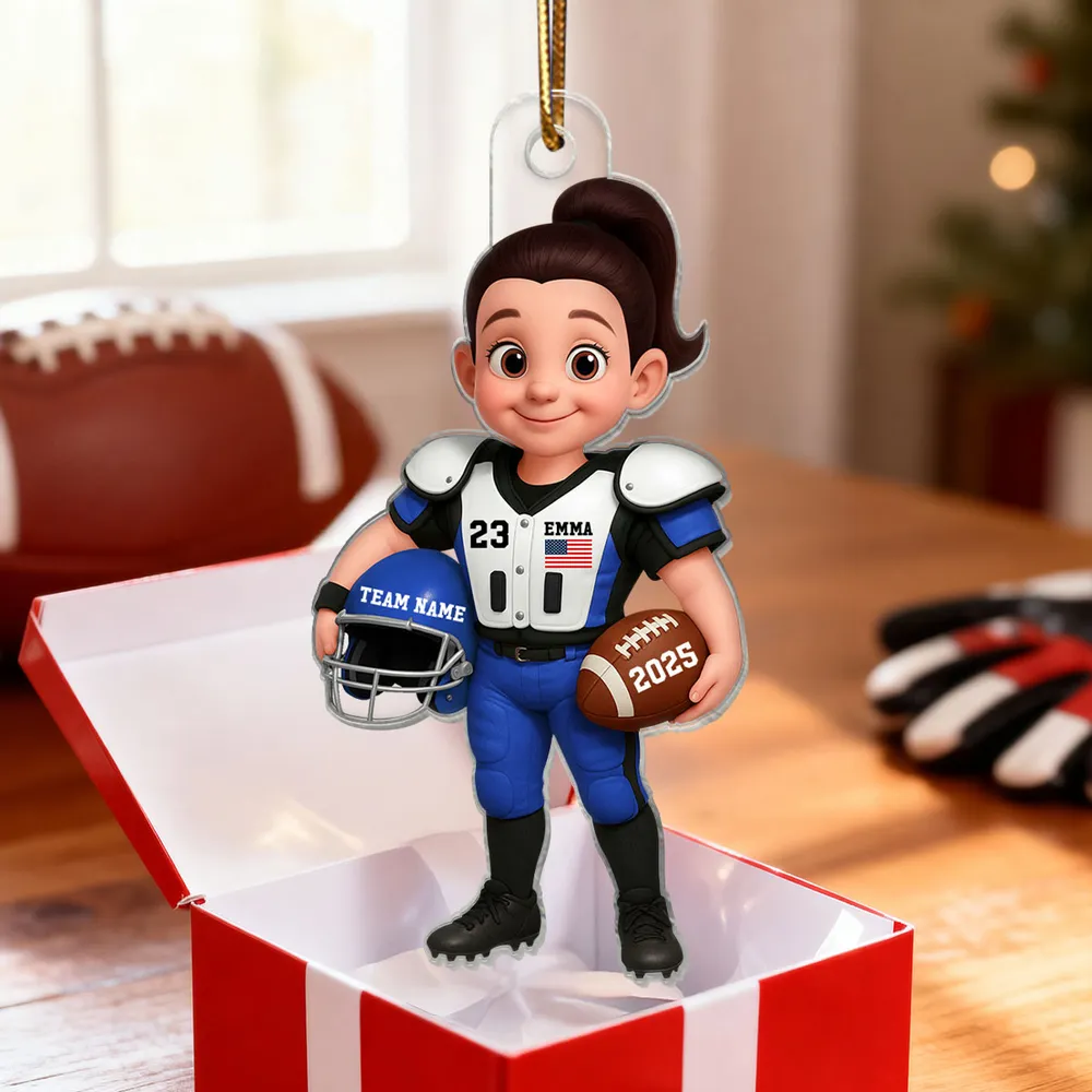 Acrylic Ornament - Personalized American Football Player for Christmas Tree, Cute Decor, Unique Gift for Kids & Sports Fans - Image 5