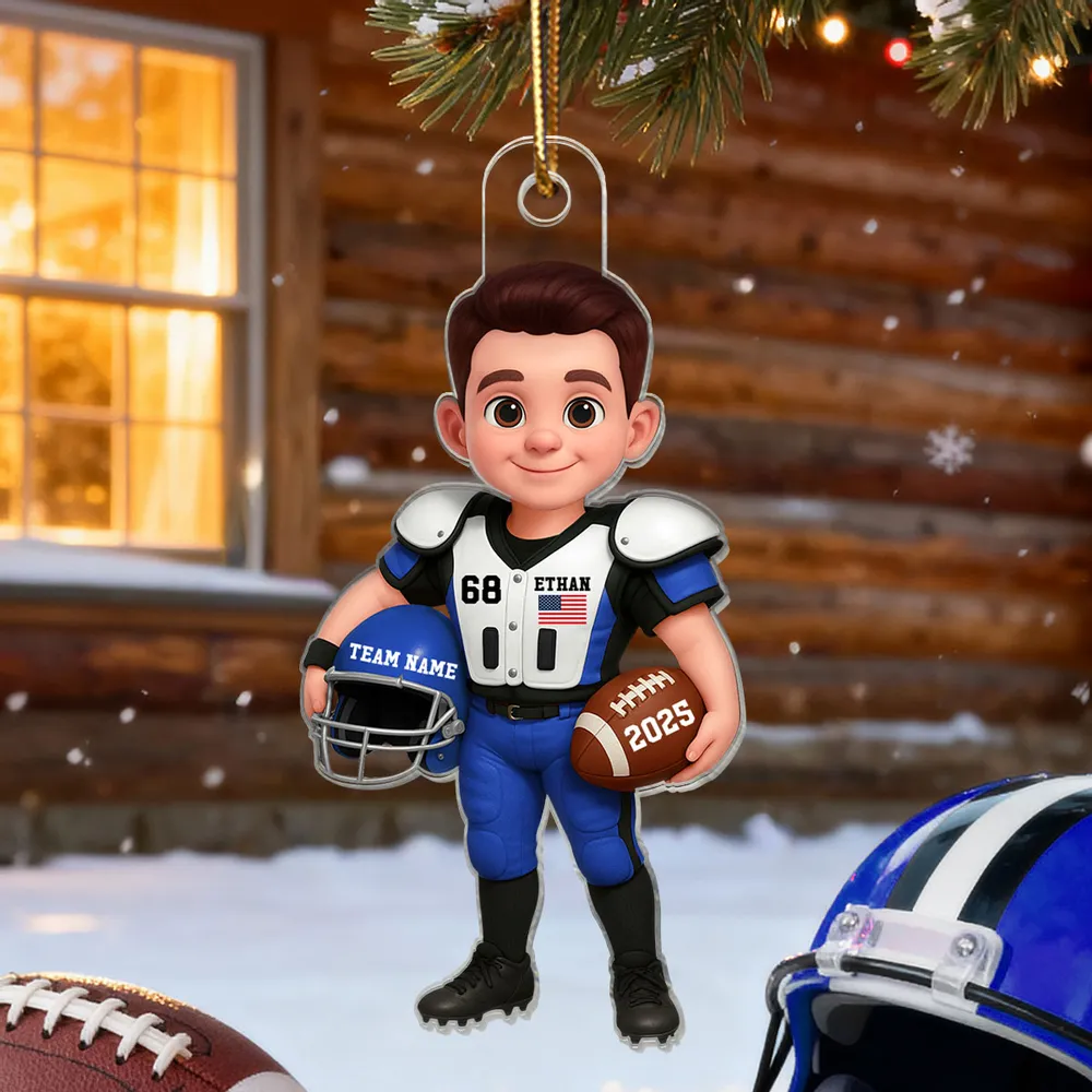 Acrylic Ornament - Personalized American Football Player for Christmas Tree, Cute Decor, Unique Gift for Kids & Sports Fans - Image 7