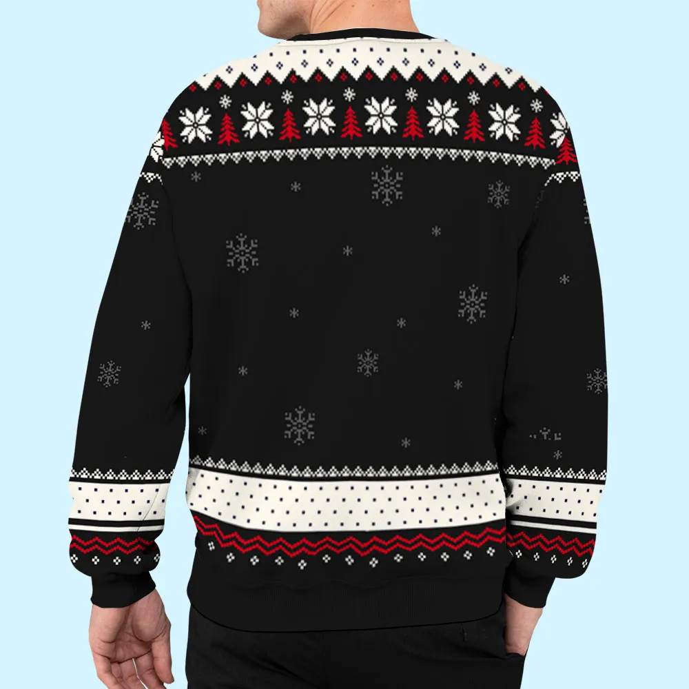 Printed Sweatshirt with Festive Snowflakes & Playful Grandkids Art, Cozy Holiday Wear, a Unique Gift for Grandpa - Image 6