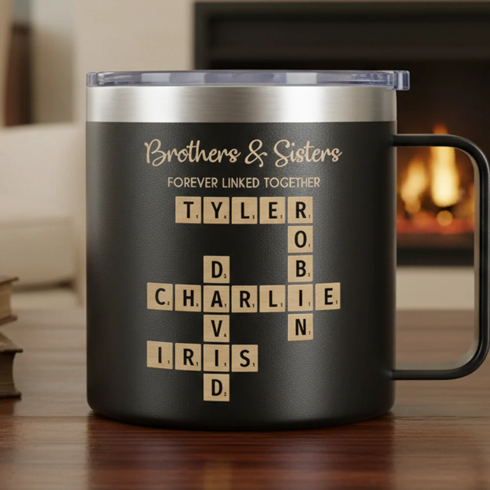 Brothers & Sisters Crossword Mug – A Heartwarming Gift Celebrating Family Bonds