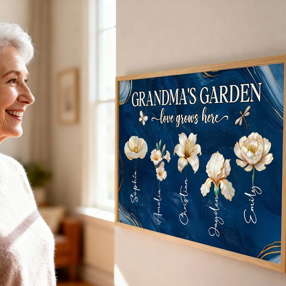 Grandma's Garden Poster - Birth Month Flowers Custom Wall Art for Mother's Day or Birthday, a unique gift for Grandma - Image 5