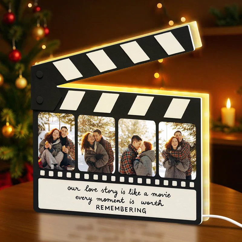 Clapperboard Acrylic Light Box, Personalized Photos and Warm Glow Bedroom Decor for Couples, a Unique Romantic Gift - Image 5