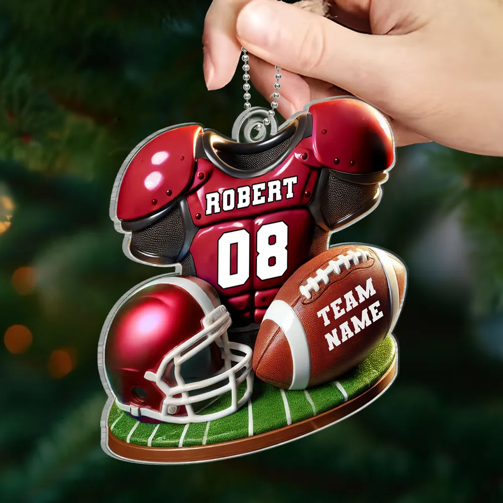 Acrylic Ornament Football Jersey & Helmet, Custom Team Gift for Players and Fans, Tree or Car Mirror, Unique Holiday Decor - Image 11