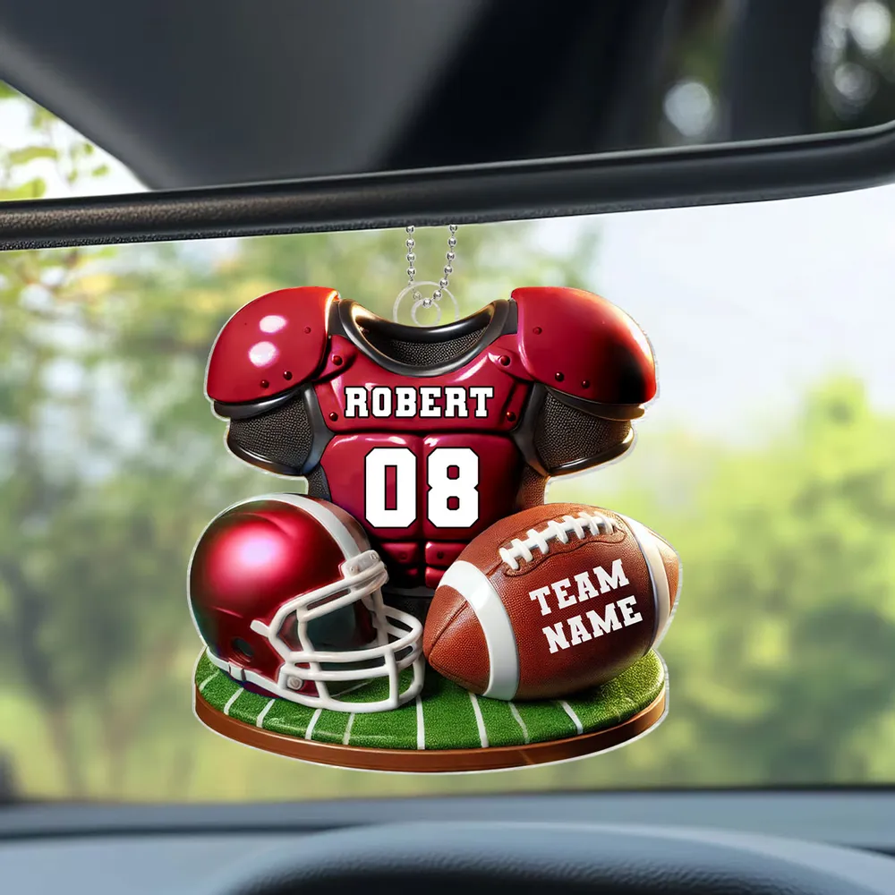 Acrylic Ornament Football Jersey & Helmet, Custom Team Gift for Players and Fans, Tree or Car Mirror, Unique Holiday Decor - Image 8