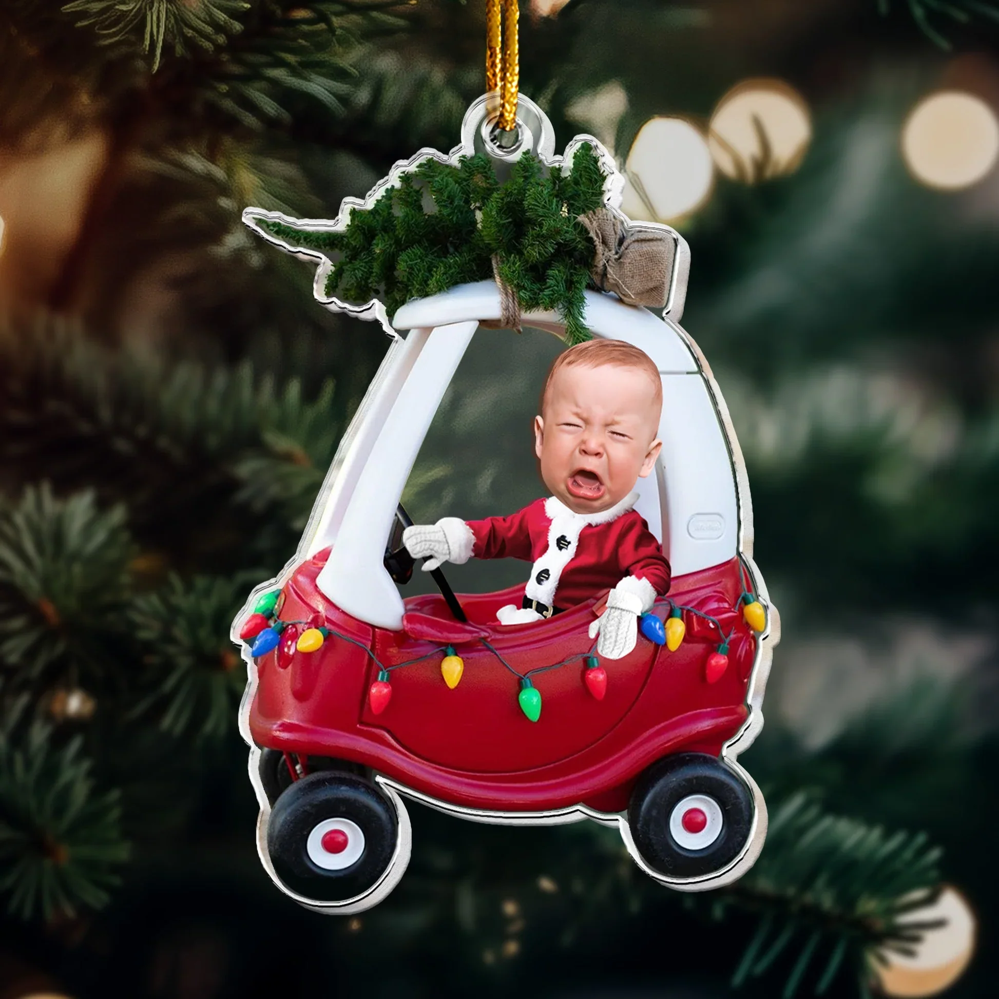 Acrylic Ornament - Custom Photo Baby Car, Christmas Tree, Cute Keepsake, Unique Gift for New Parents & Grandparents - Image 3