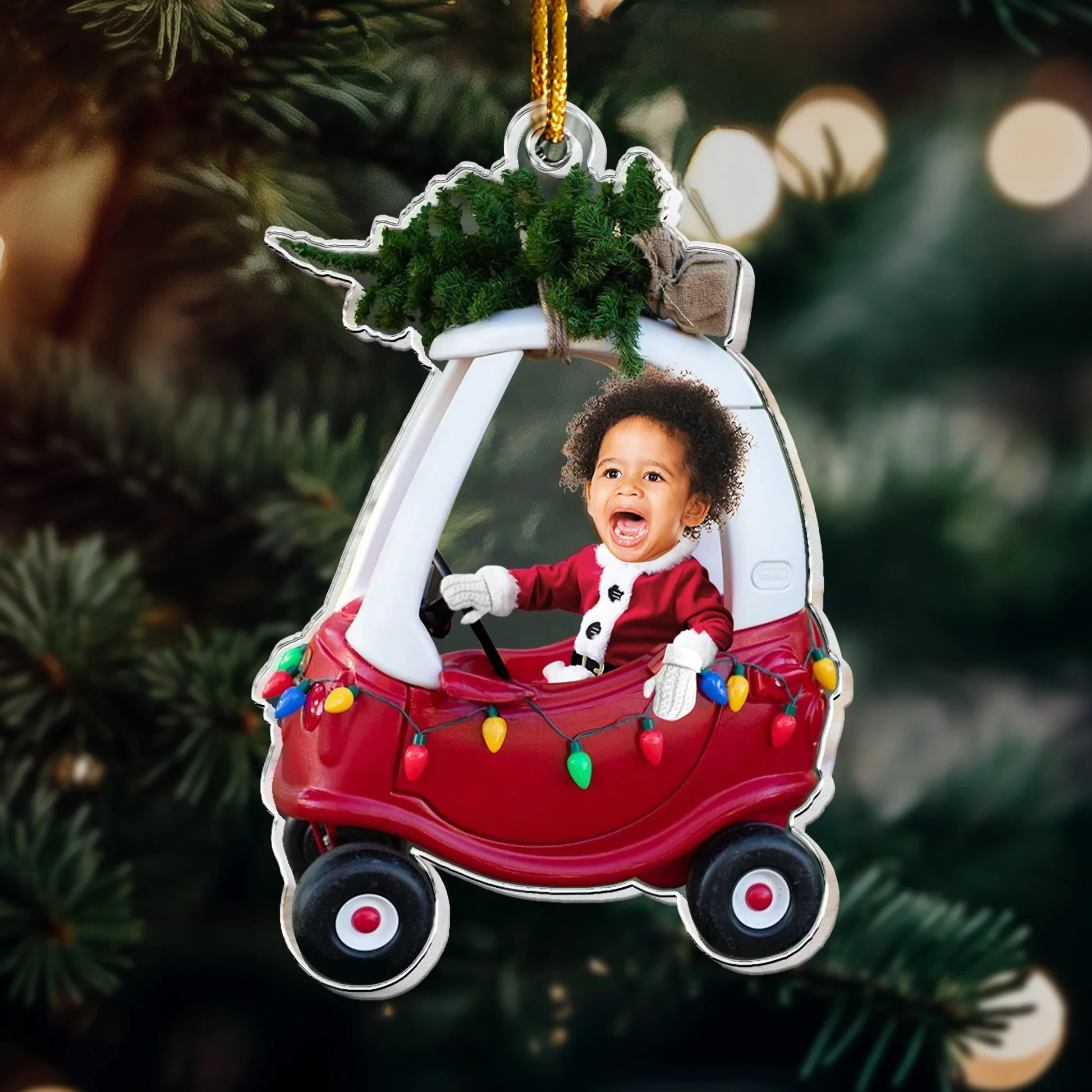 Acrylic Ornament - Custom Photo Baby Car, Christmas Tree, Cute Keepsake, Unique Gift for New Parents & Grandparents - Image 5