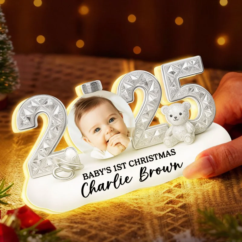 Baby's First Christmas Acrylic Light Box - Custom Photo, Warm Glow Nursery Decor - Unique Gift for New Parents - Image 3