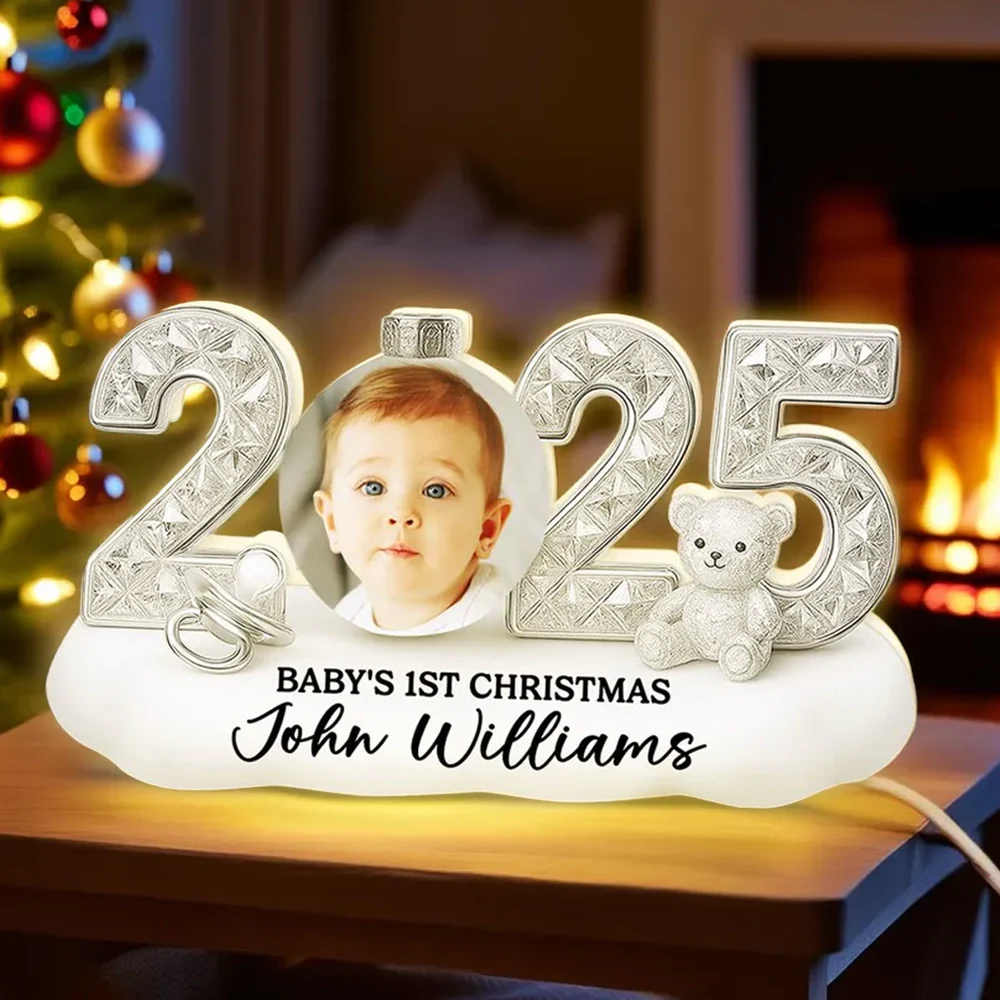 Baby's First Christmas Acrylic Light Box - Custom Photo, Warm Glow Nursery Decor - Unique Gift for New Parents - Image 9