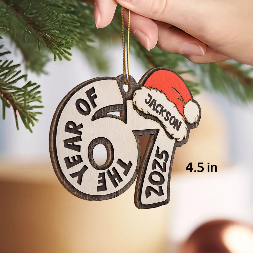 Personalized Acrylic Ornament with Santa Hat Design, Custom Teen Slang Gift for Christmas Tree, Fun Keepsake Holiday Gift - Image 2