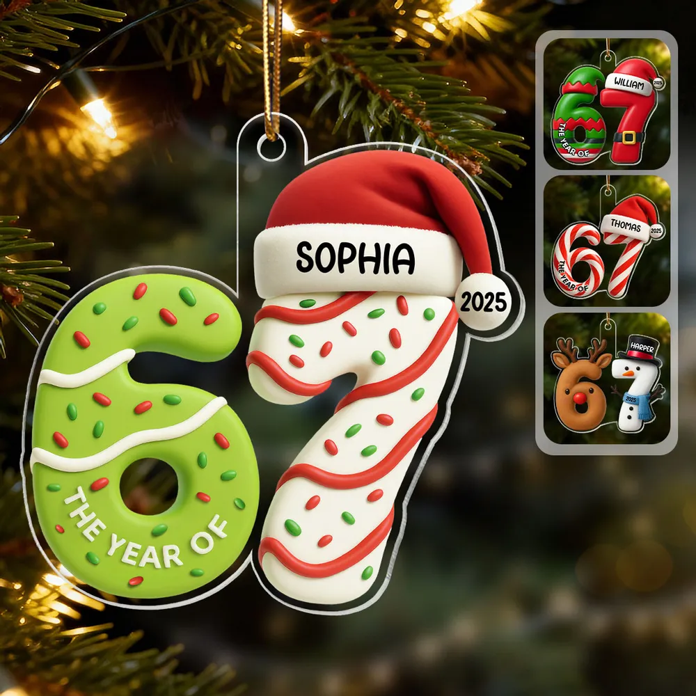 Personalized Acrylic Ornament 67 Reindeer & Snowman Design Cute Christmas Decor Unique Gift for Kids & Teens