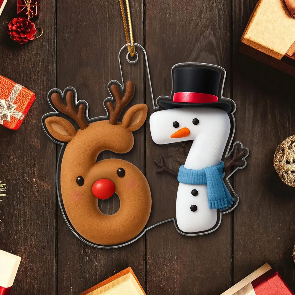 Personalized Acrylic Ornament 67 Reindeer & Snowman Design Cute Christmas Decor Unique Gift for Kids & Teens - Image 7