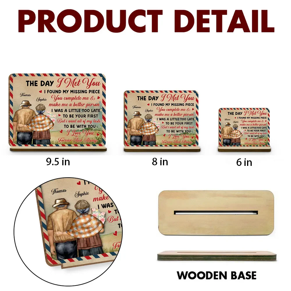 Personalized 2-Layer Wooden Plaque for Couples, Hugging Stroll Illustration, Romantic Keepsake, Unique Gift for Husband or Wife - Image 4