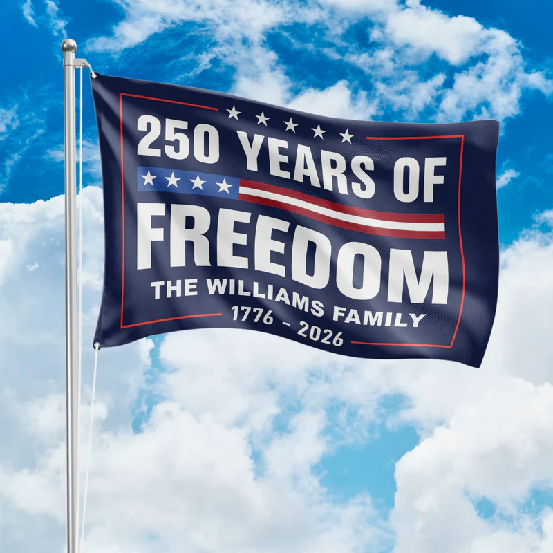 250 Years of Freedom House Flag for US Anniversary, Navy Blue Patriotic Decor for Yard or Porch, Meaningful Gift for Proud Families - Image 3