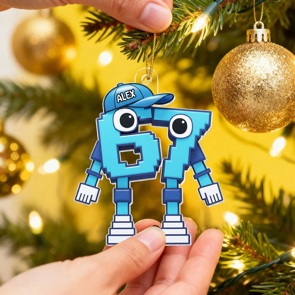 Pixel Number Acrylic Ornament For Kids Gaming Tree Decor Unique Gift For Young Gamers - Image 10