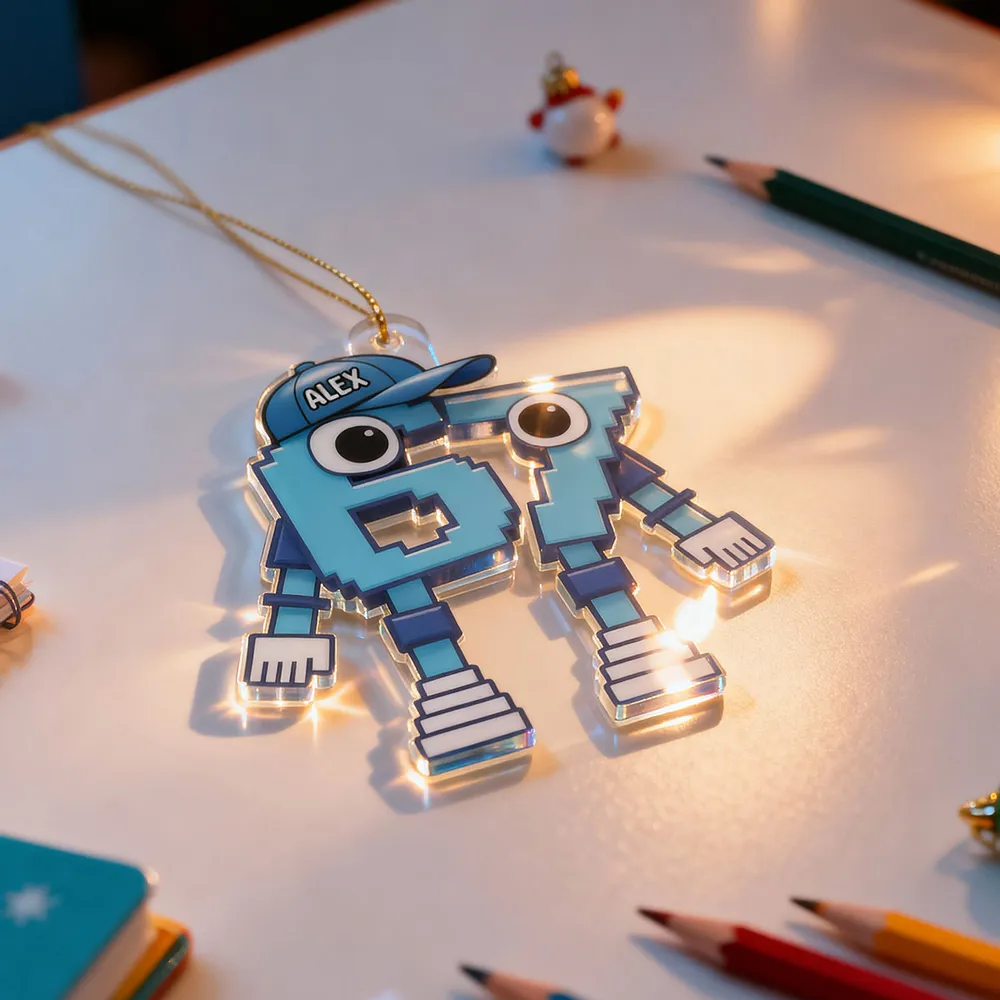 Pixel Number Acrylic Ornament For Kids Gaming Tree Decor Unique Gift For Young Gamers - Image 11