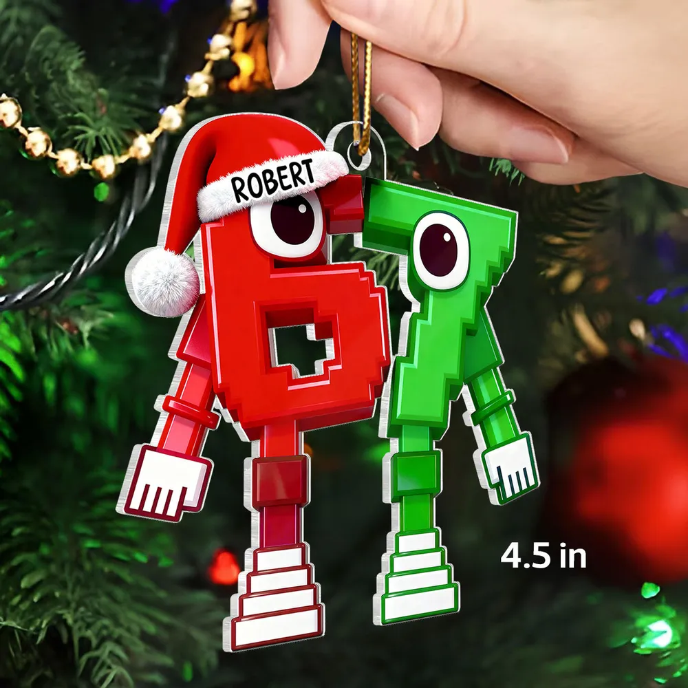 Pixel Number Acrylic Ornament For Kids Gaming Tree Decor Unique Gift For Young Gamers - Image 6