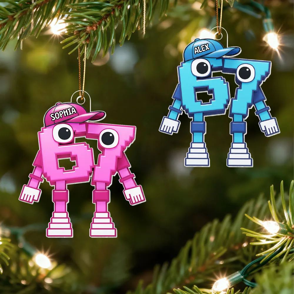Pixel Number Acrylic Ornament For Kids Gaming Tree Decor Unique Gift For Young Gamers - Image 7