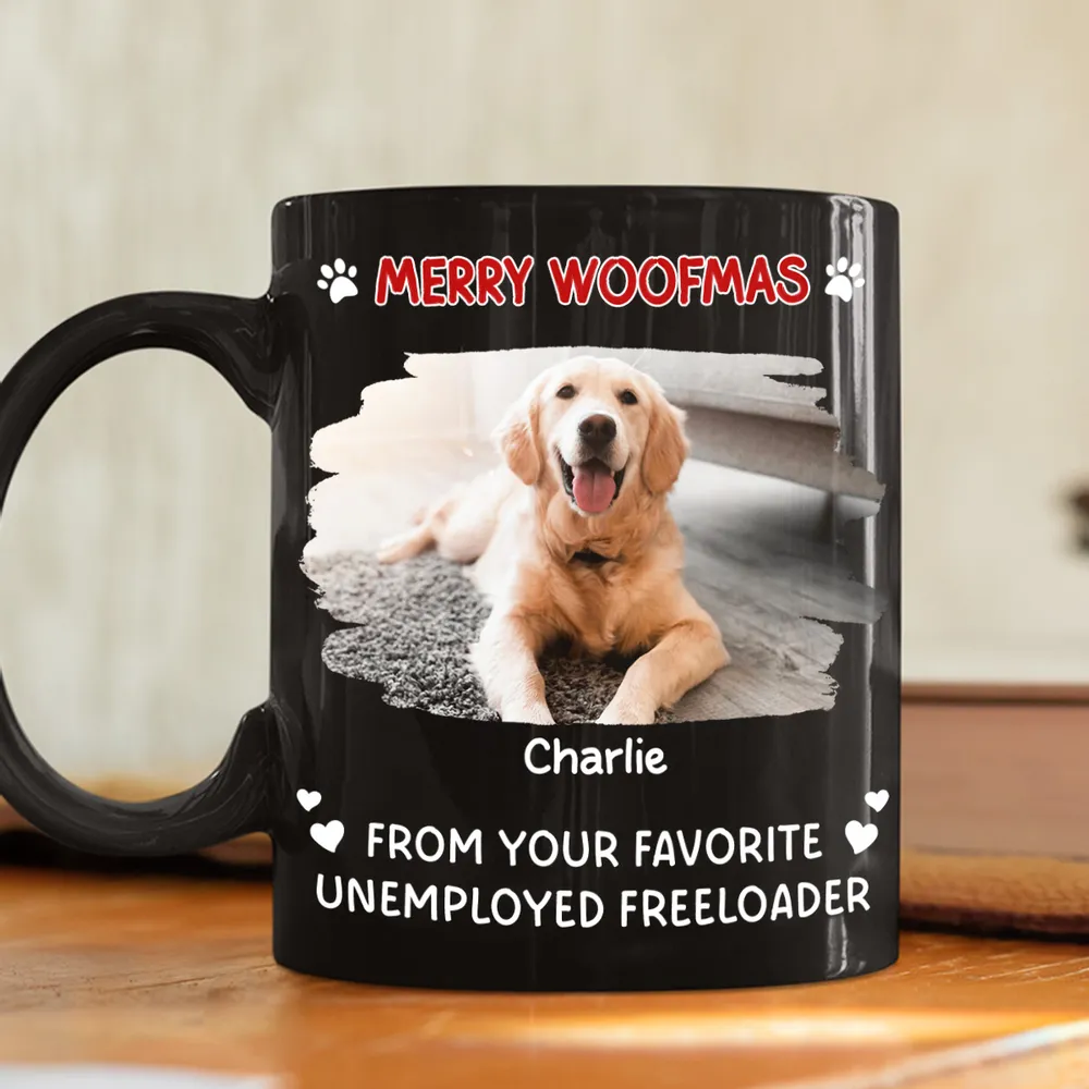 Custom Pet Full Color Mug with Funny Merry Woofmas Message – Creative Holiday Coffee Gift for Dog Mom or Dad - Image 2