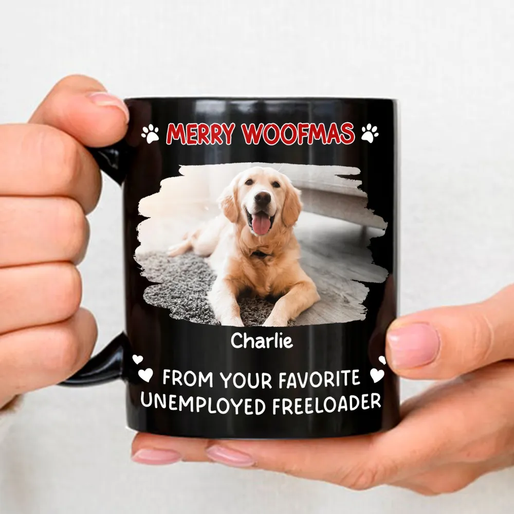 Custom Pet Full Color Mug with Funny Merry Woofmas Message – Creative Holiday Coffee Gift for Dog Mom or Dad - Image 6