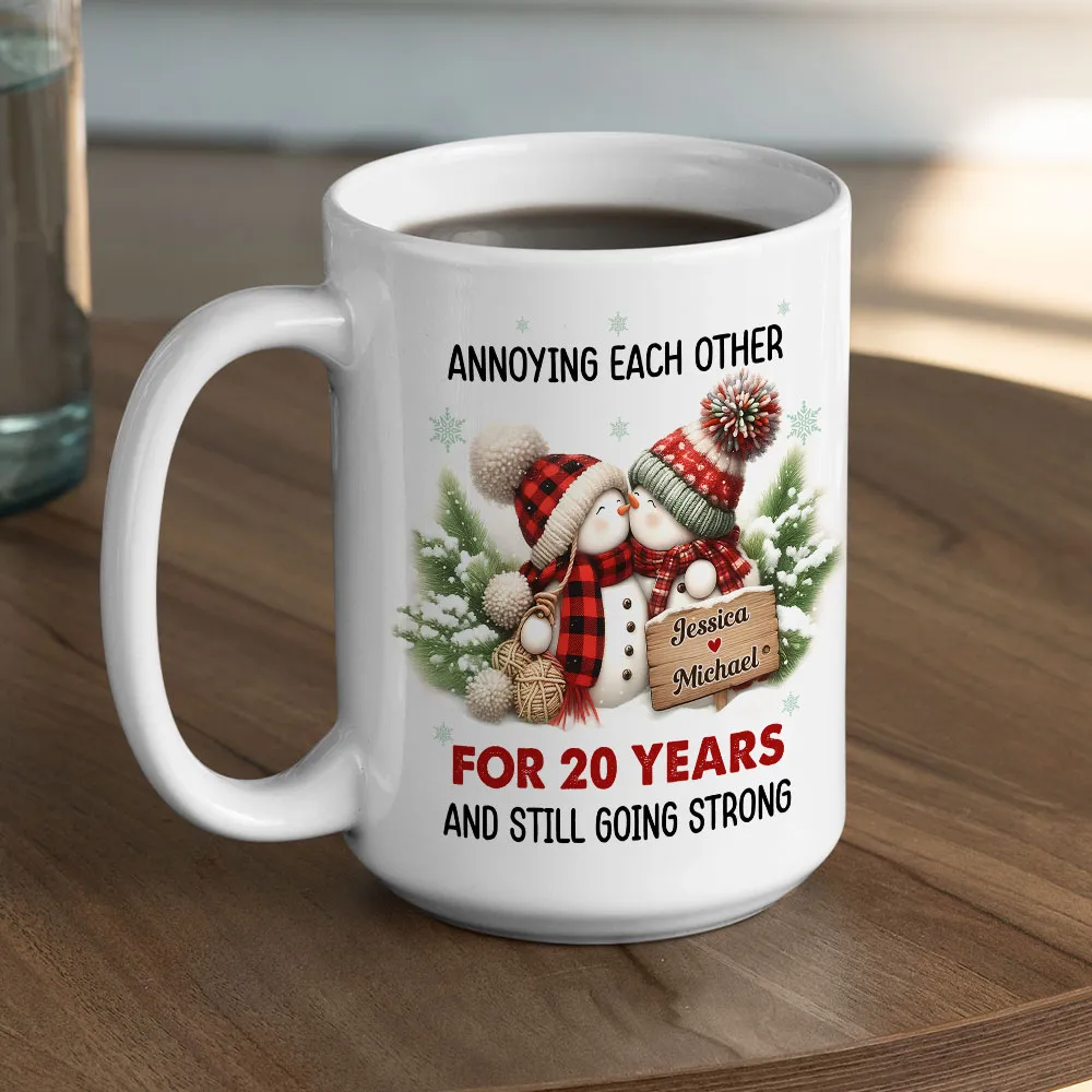 Personalized White Ceramic Mug with Cute Snowman Couple, Funny Anniversary Coffee Cup, Cozy Winter Keepsake, Unique Romantic Gift for Couples - Image 6