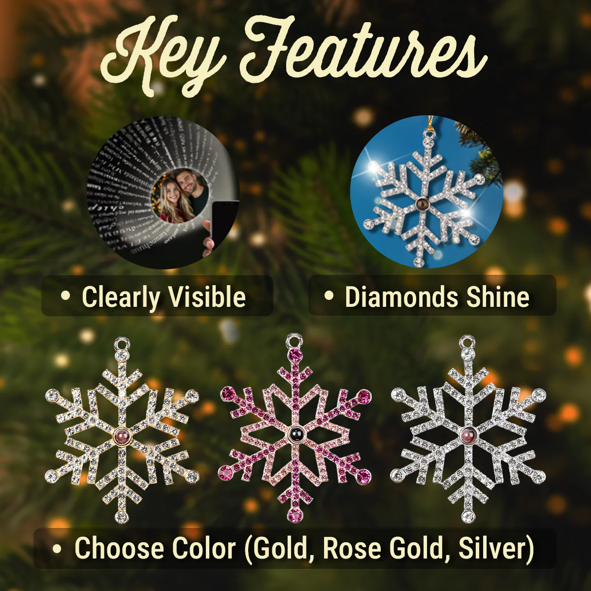 Personalized Photo Projection Ornament for Mom Remembrance – Snowflake Keepsake, Comforting Holiday Gift with Heartfelt Message - Image 6